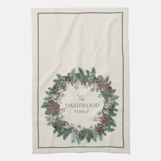 Viintage Persoonlijke kerstfeestdag Theedoek (Verticaal)