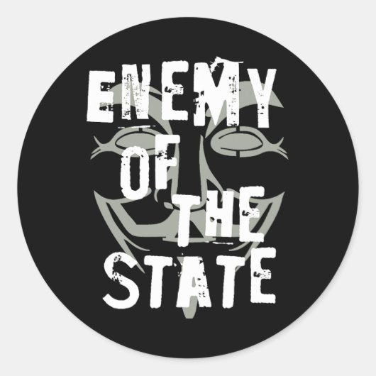 Vijand van de staat Anonymous #Resist Ronde Sticker (Voorkant)