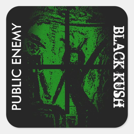 VIJAND VAN HET VOLK BLACK KUSH VIERKANTE STICKER (Voorkant)