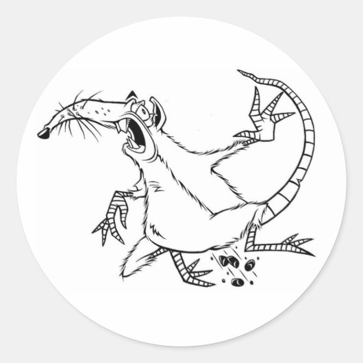 vijandelijke rat ronde sticker (Voorkant)