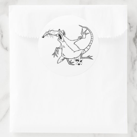 vijandelijke rat ronde sticker (Tas)