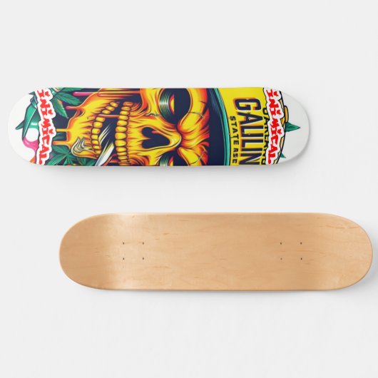 Vijandige Oakland Gele Schedel Persoonlijk Skateboard (Horizontaal)