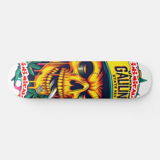 Vijandige Oakland Gele Schedel Persoonlijk Skateboard (Horizontaal)