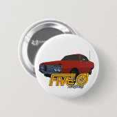 Vijf-0 rood ronde button 5,7 cm (Voorkant /achterkant)