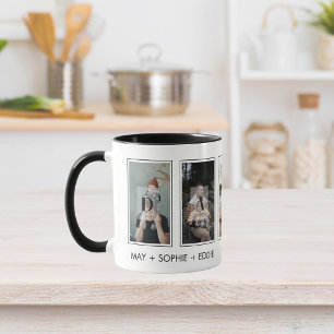 Vijf (5) foto's Vaderdag Familie foto's & namen Mok