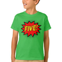 VIJF! 5e verjaardag Gift Superheld Logo T-Shirt