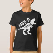 Vijf-A-Saurus Dinosaur 5e vijfde verjaardag T-shirt (Voorkant)