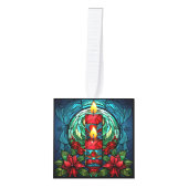 Vijf Afbeelding Glas in lood Kerstmis Decoratie (Voorkant)