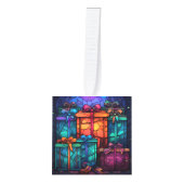 Vijf Afbeelding Glas in lood Kerstmis Decoratie (Voorkant)