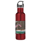 Vijf Amerikaanse Vlaggen en Schuur 18oz Waterfles Waterfles (Voorkant)