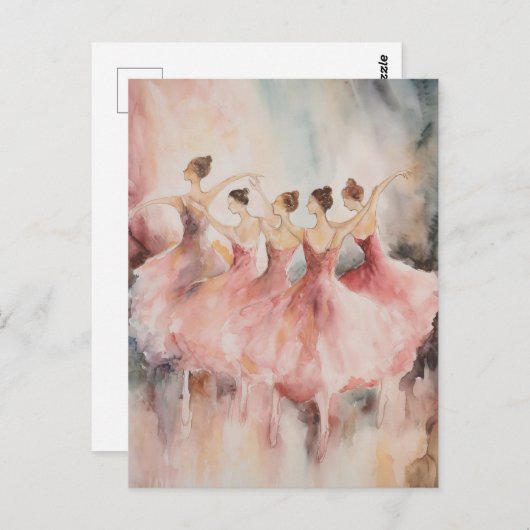 Vijf balletdansers Briefkaart (Voorkant / Achterkant)
