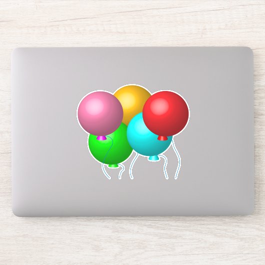 Vijf Ballons van de Verjaardag Sticker (Computer)