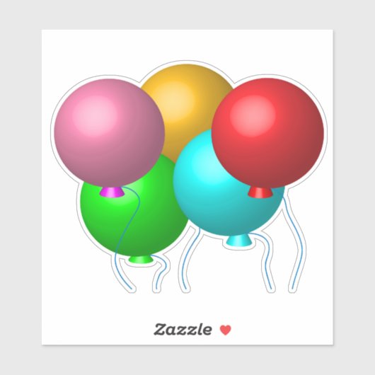 Vijf Ballons van de Verjaardag Sticker (Vel)