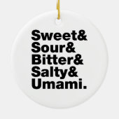 Vijf Basis Smaakjes Keramisch Ornament (Achterkant)