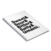 Vijf Basis Smaakjes Notitieboek (Rechterzijde)