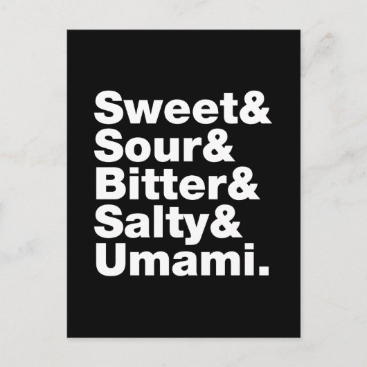 Vijf basistastjes briefkaart (Voorkant)