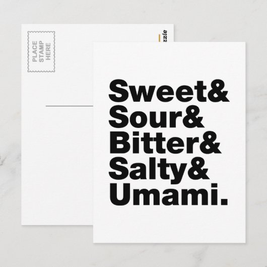 Vijf basistastjes briefkaart (Voorkant / Achterkant)