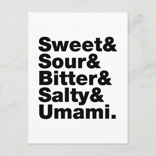 Vijf basistastjes briefkaart (Voorkant)