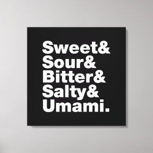 Vijf basistastjes canvas afdruk
