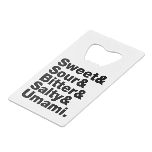 Vijf basistastjes creditkaart flessenopener (Voorkant Gekanteld)