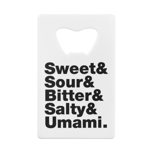 Vijf basistastjes creditkaart flessenopener (Achterkant)