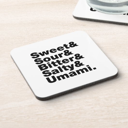 Vijf basistastjes drankjes onderzetter (Linkerzijde)