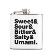 Vijf basistastjes heupfles (Voorkant)