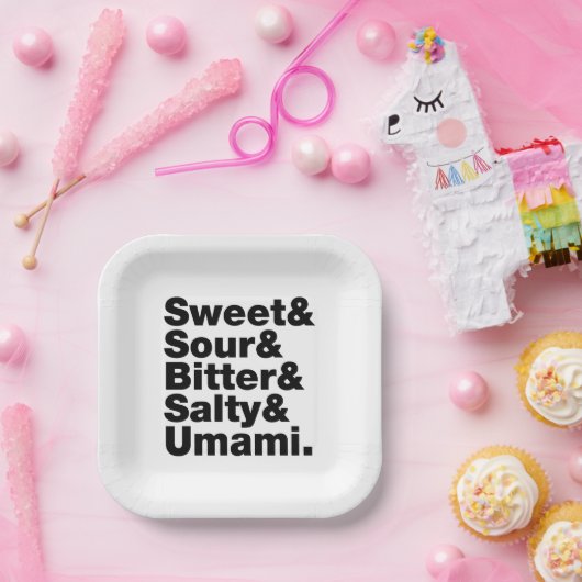 Vijf basistastjes papieren bordje (Feest)