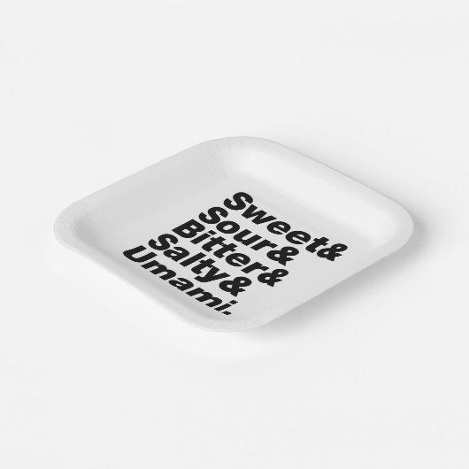 Vijf basistastjes papieren bordje (Gebogen)