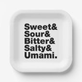 Vijf basistastjes papieren bordje (Voorkant)