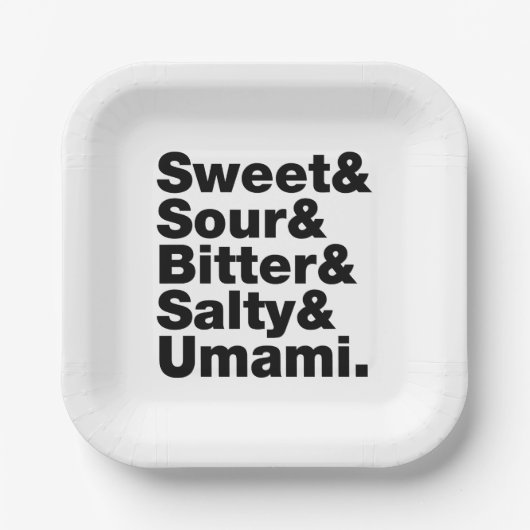 Vijf basistastjes papieren bordje (Voorkant)