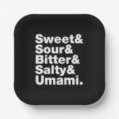 Vijf basistastjes papieren bordje (Voorkant)