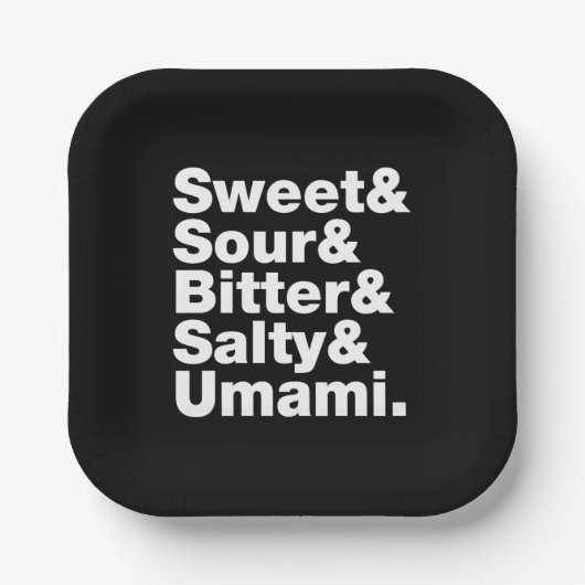 Vijf basistastjes papieren bordje (Voorkant)