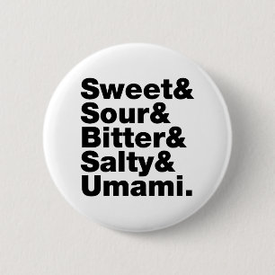 Vijf basistastjes ronde button 5,7 cm