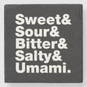 Vijf basistastjes stenen onderzetter (Voorkant)