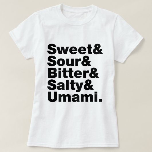 Vijf basistastjes t-shirt (Design voorkant)