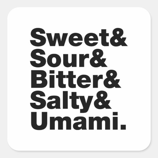 Vijf basistastjes vierkante sticker (Voorkant)