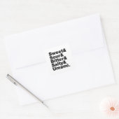 Vijf basistastjes vierkante sticker (Envelop)