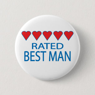Vijf beste man met hart ronde button 5,7 cm
