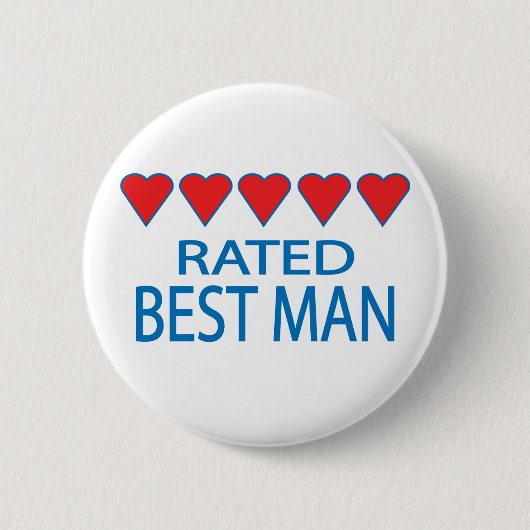 Vijf beste man met hart ronde button 5,7 cm (Voorkant)