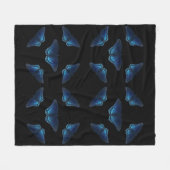 Vijf blauwe vlinders patroon fleece deken (Voorkant (Horizontaal))