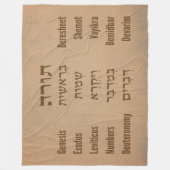 Vijf boeken van de Torah/Bijbel in het Hebreeuws E Fleece Deken (Voorkant)