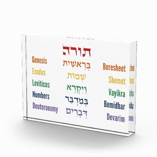 Vijf Boeken van de Torah Hebreeuws Engels in Rainb Fotoblokken (Rechts)