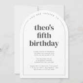 Vijf boogfoto 5e verjaardag kaart (Achterkant)