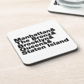 Vijf Boroughs ~ New York City Bier Onderzetter (Linkerzijde)