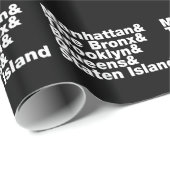 Vijf Boroughs ~ New York City Cadeaupapier (Rol Hoek)