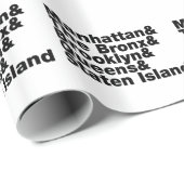 Vijf Boroughs ~ New York City Cadeaupapier (Rol Hoek)