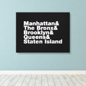 Vijf Boroughs ~ New York City Canvas Afdruk (Insitu (Houten vloer))
