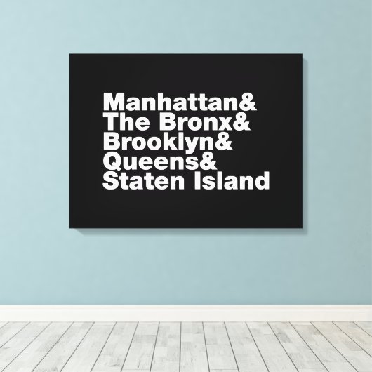 Vijf Boroughs ~ New York City Canvas Afdruk (Insitu (Houten vloer))