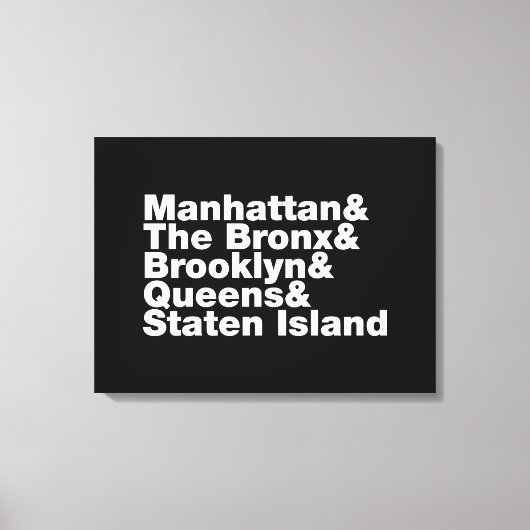Vijf Boroughs ~ New York City Canvas Afdruk (Voorkant)